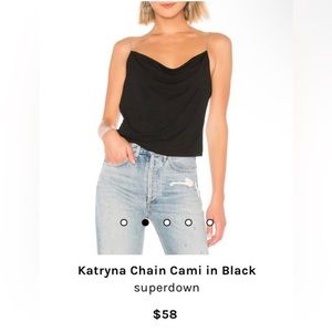 NWT Superdown Katryna Chain Open Back Cami